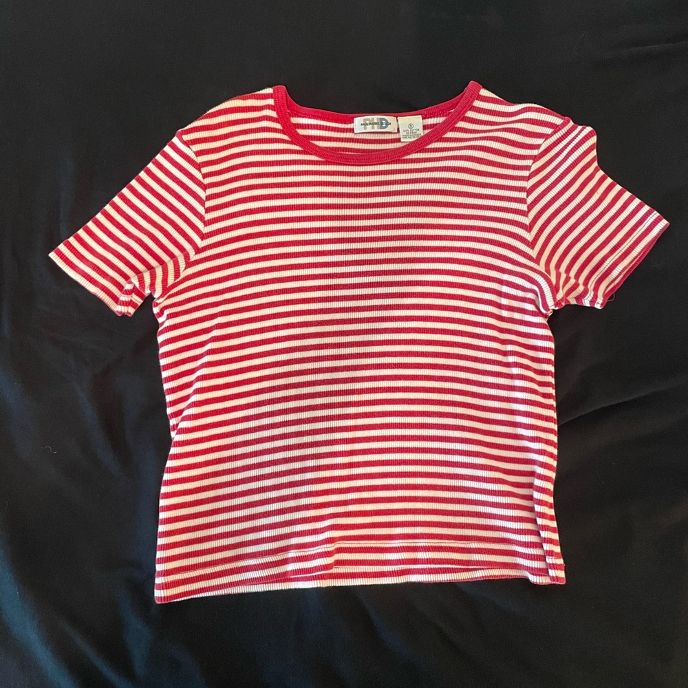 Red/White stripped tee